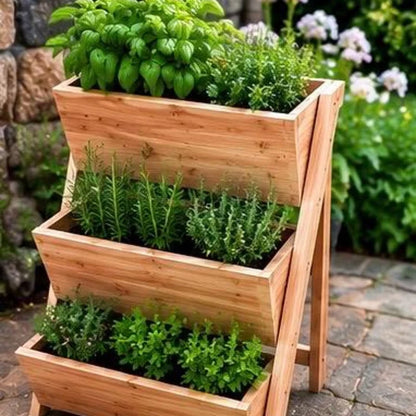 Handmade 3 Tier Cedar Raised Garden Planter