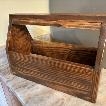 Handmade Wooden Garden Toolbox with Handle